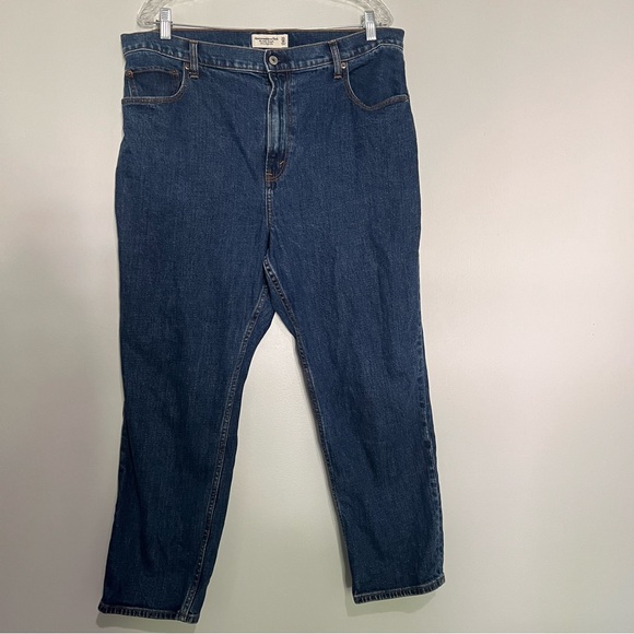 ABERCROMBIE the Ankle straight ultra high rise blue jeans size 33/16 - Picture 2 of 6